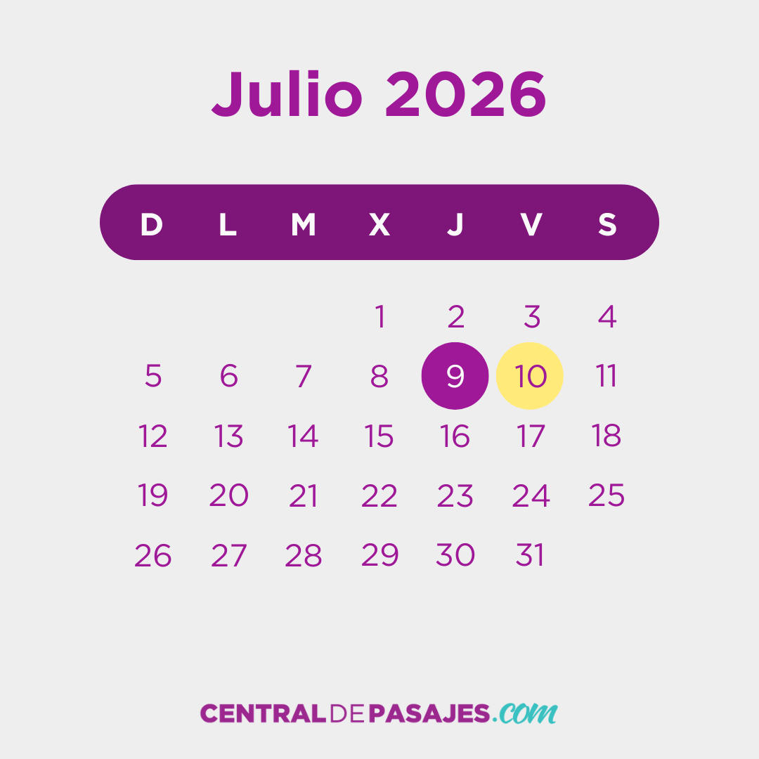 Feriados de Julio 2026